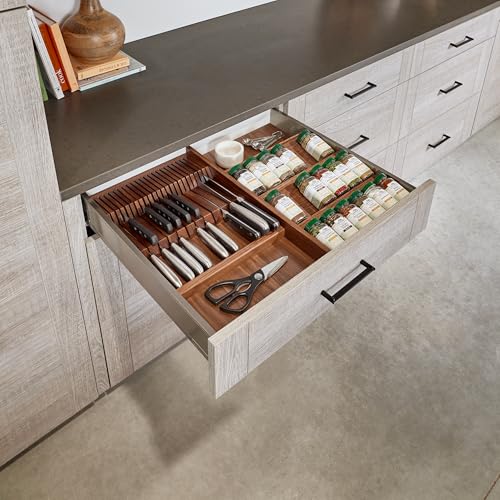 Image of Rev-A-Shelf Trim-to-Custom-Fit Knife Block Drawer Insert Divider Organizer