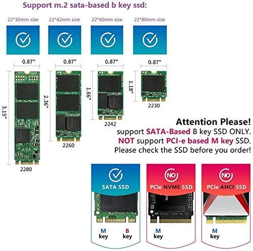 Image of Tobo M.2 NGFF to 22-Pin SATA III for NGFF M.2 to SATA Converter Adapter Card Based Key B /B + M 2280 2260 2242 2230mm SSD Super Speed 6Gbps for Laptop Desktop TD-1067HS