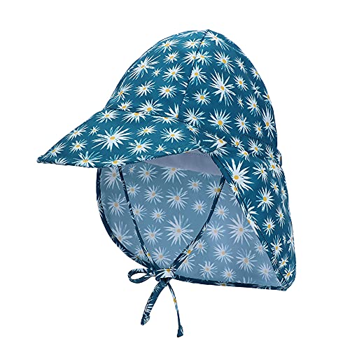 LACOFIA Chapeau de Soleil pour bébé garçons ou Filles Bonnet de Plage d'été pour Enfants Casquette à Rabat Ajustable Douce pour Enfants Tournesol 6-18 Mois