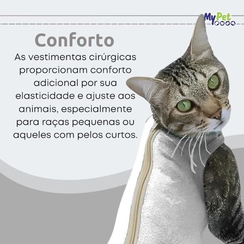 Roupa Cirúrgica,Extra Grande, Pós-Cirurgia, Pós-Operatório, Roupa para Gatos, Auxilia na Recuperação