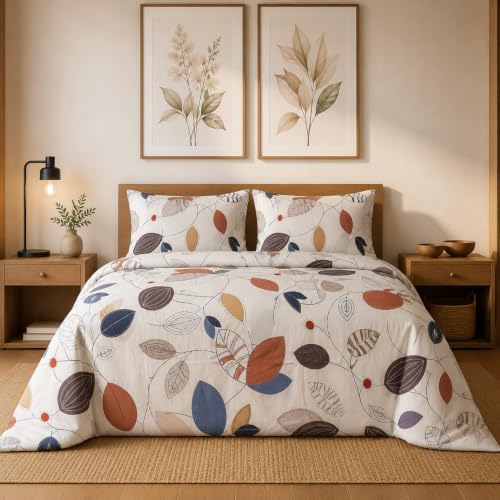 Image of Utopia Bedding Blended Cotton Bedsheet for Double Bed with 2 Pillow Covers | Floral Print Double Bed Bedsheet | 274CM x 228CM