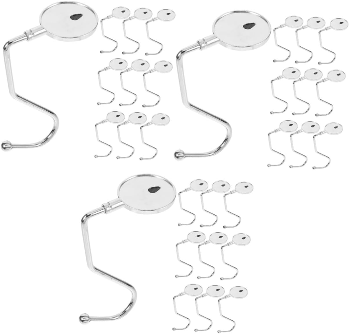 Homoyoyo 60pcs Portable Purse Hook Hangers for Table and Desk Strong Load-Bearing Handbag Holder - Bag Hooks for Restaurants Offices and Home Use
