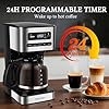 Taylor Swoden Programmable Coffee Makers 12 Cup, Hot and Iced Coffee Maker, 4 Brew Strength, LED Display, 24H Timer, Keep Warm&Auto Shutoff- Drip Coffee Machine for Home/Office, Black &Stainless Steel