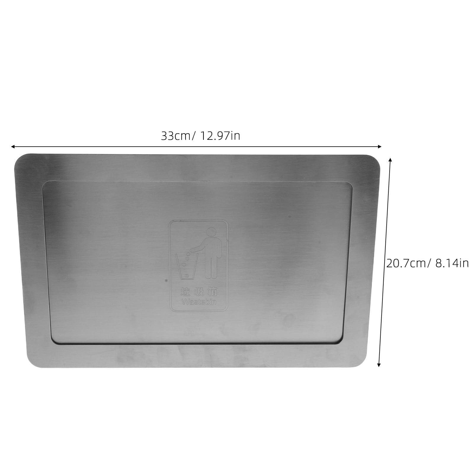 Coperchio per Bidone da Incasso Laterale in Acciaio Inox Argento