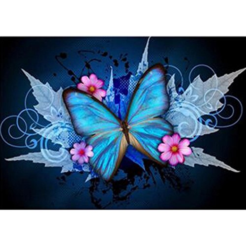 New 5D Diamond Painting Kit Blue Butterfly DIY Crystals Diamond Rhinestone Painting Pasted Paint by Number Kits Cross Stitch Embroidery Decor Wall Stickers HOT Sale ! ❤️ ZYEE (Multicolor(4030cm))