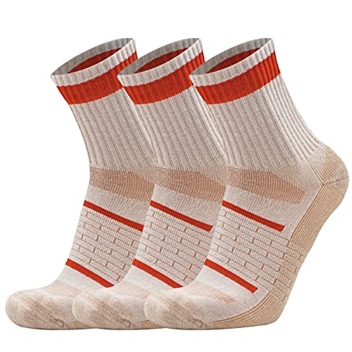 Image of Busy Socks 3 Pack Men's Merino Wool Running Quarter Socks Womens Ankle Thick Cushioned Athletic Socks for Hiking Walking