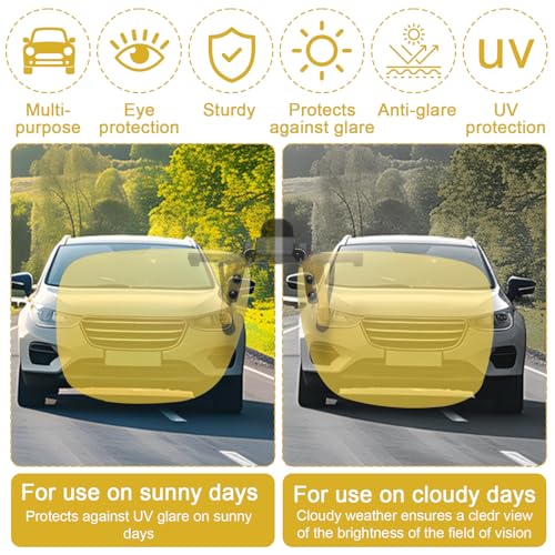 braxan 2 PCS Clip on Day & Night Driving Glasses Vision for Anti Glare Compact Design Relieve Eye Fatigue Wear Over Prescription Glasses Anti Glare Sunglasses3