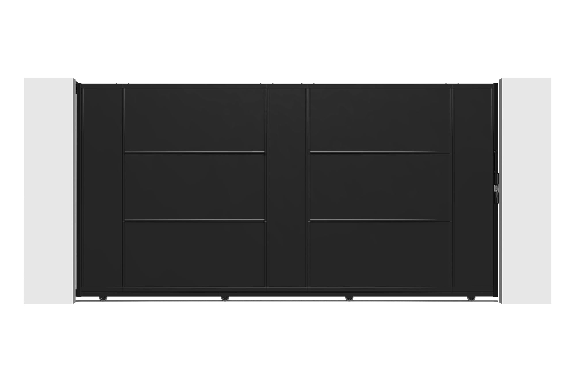Casanoov Cancello scorrevole in acciaio NALI da 3,5 m, altezza 180 cm, nero