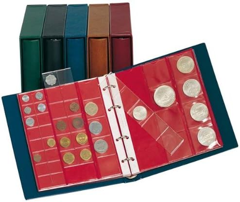 Lindner 1106E - W Set: Karat-Münzalbum Classic mit Kassette-Weinrot