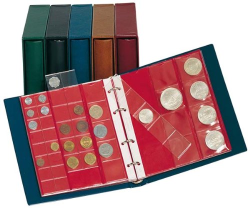 Álbum para monedas karat clásico coleccionismo Lindner 1106E-W estuche castaño