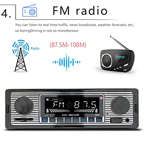 Autoradio Bluetooth 5513 avec lecteur MP3 USB et AUX - 4