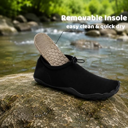 WHITIN Mens Water Shoes for Women Quick Drying Swim Sneakers Black M13/W15 — view 4