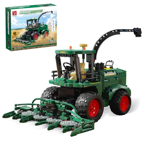 TYCOLE Technic Bauernhofspielzeug 1162 Teile Traktor mit Mähdrescherkopf-Anhänger für Kinder ab 8 Jahren, Bauernhof Fahrzeug & LKW Modell, Lernspielzeug Geschenk für Jungen und Mädchen