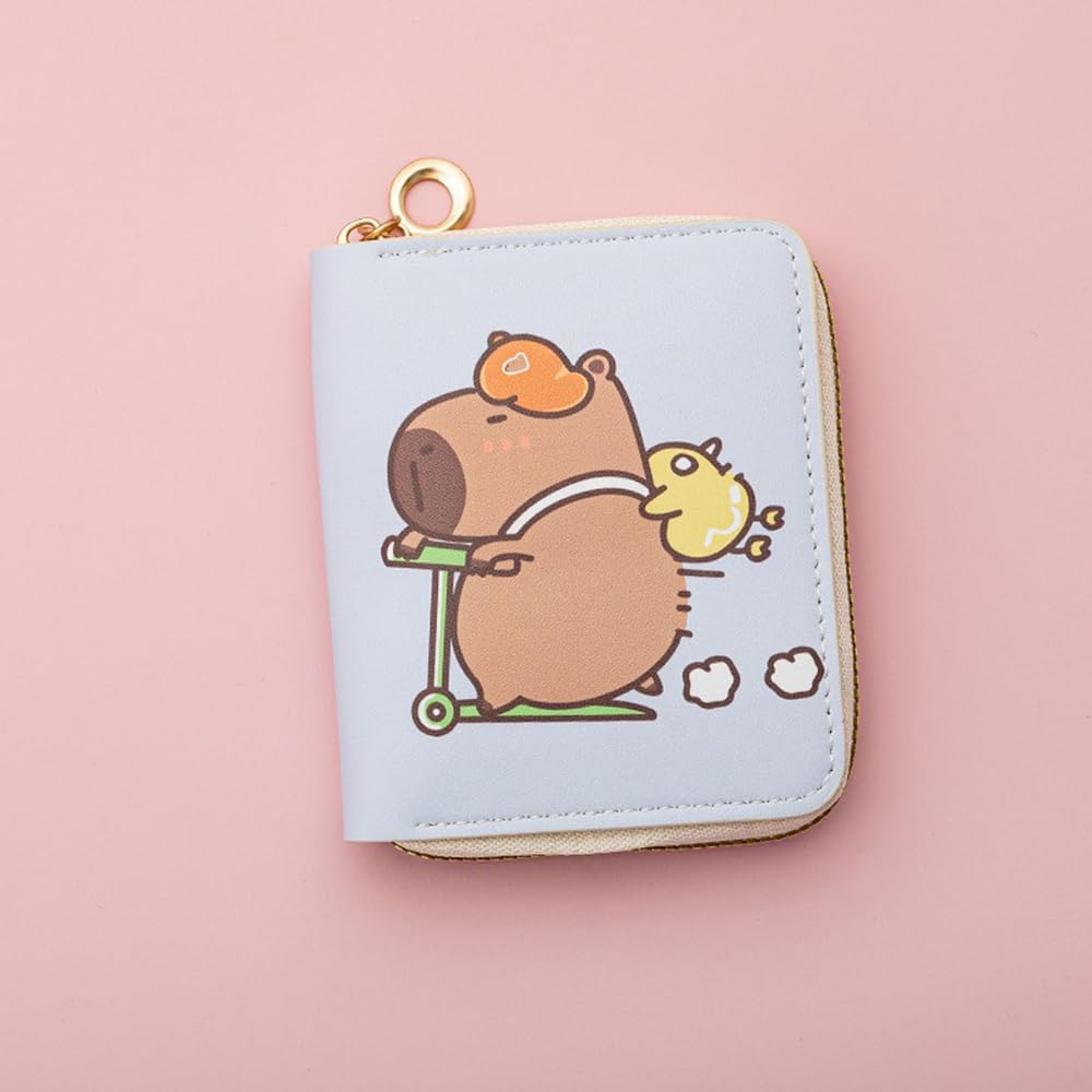 YGCHEN Capybara Portefeuille Enfant Porte-Monnaie Capibara Portefeuilles Dessin Animé Porte Monnaie Capybara Anniversaire Cadeaux Enfants Wallet 2 Pièces