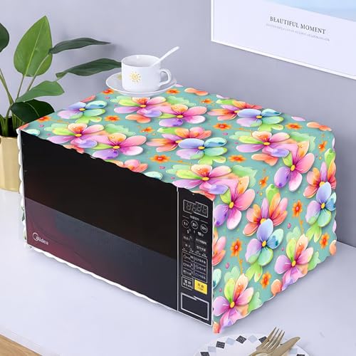 Image of Printed Microwave Oven Cover | Dustproof Waterproof Non-Slip Fabric Cover | Kitchen Decorative Appliance Protector | Kitchen Appliance Cover. (Spy Flower)