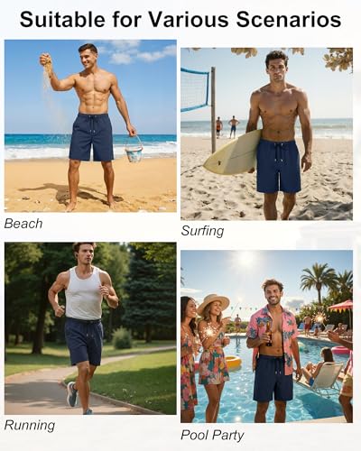 Image of Justay 2 in 1 Mens Swim Trunks 7 Inch, Beach Swim Shorts with Pockets | Swimming trunks, bathing suit, Compression Liner, Quick Dry, Swimsuit, Beach Vacation, Summer Swimwear, Gifts