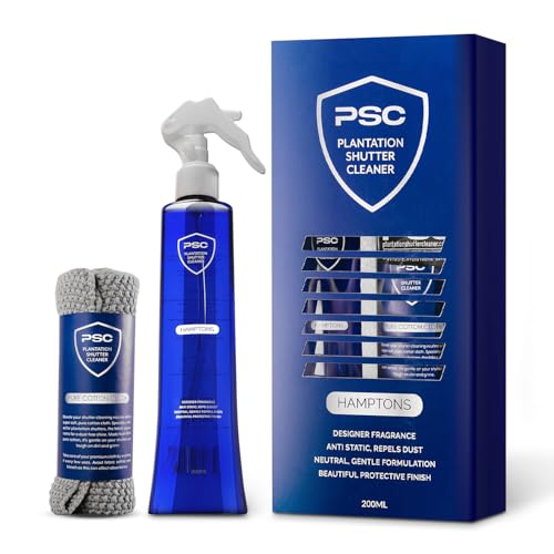 Plantation Shutter Cleaner Kit – Window Shutters Cleaning Kit with Cleaner Spray and Pure Cotton Cloth – Anti-Static Dust Cleaner Solution – Fresh and Clean Fragrance – Gentle Protective Finish