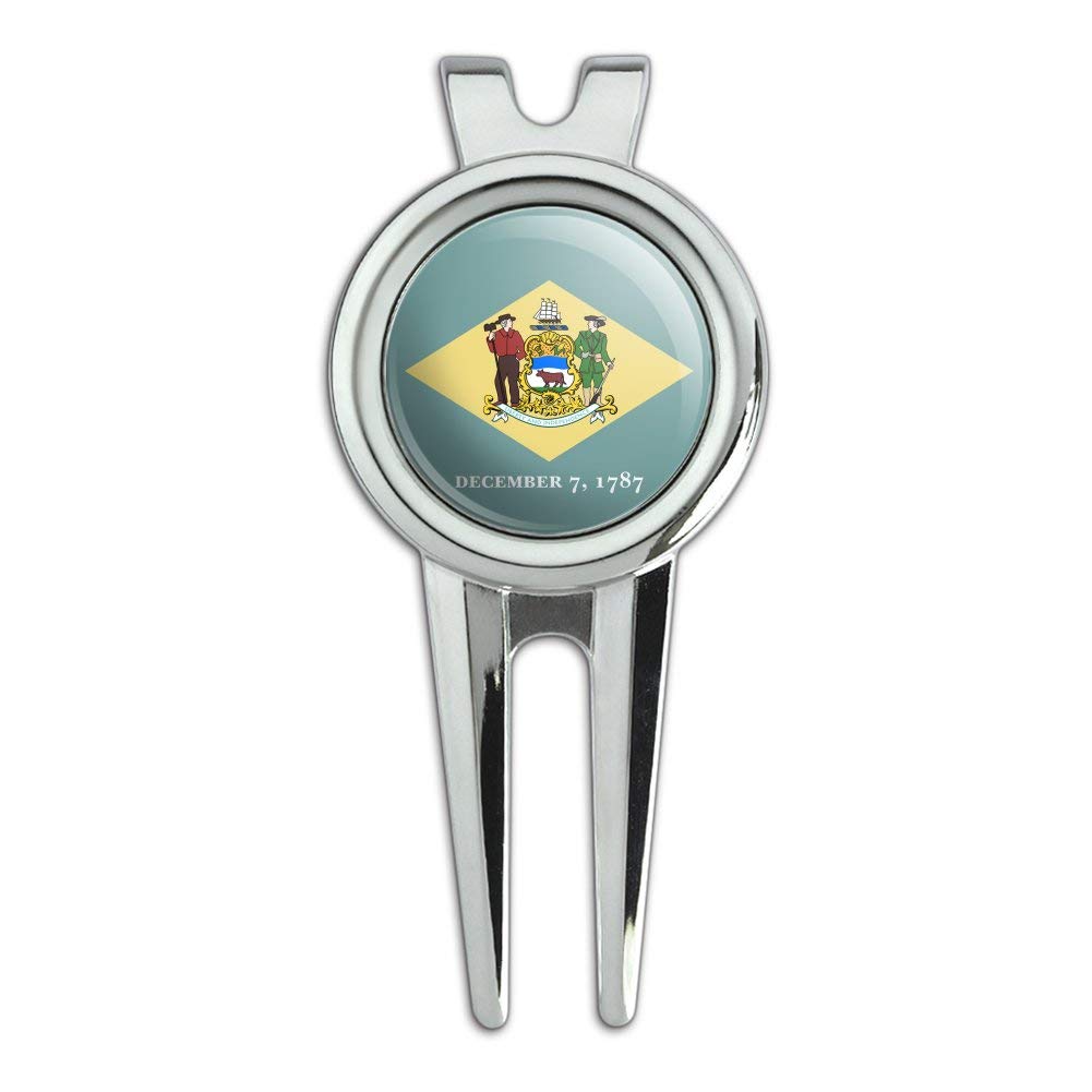 GRAPHICS & MORE Delaware State Flag Golf Divot Repair Tool and Ball Marker