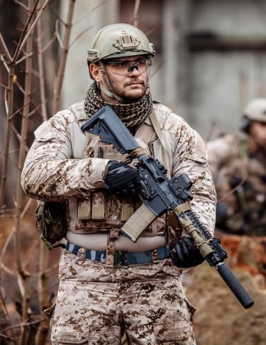 WOLFHUNT Mens Tactical Belt 2 Pack, Nylon Belt Heavy Duty Metal Buckle, Military Hiking Rigger 1.5" Work Belt Quick-release3