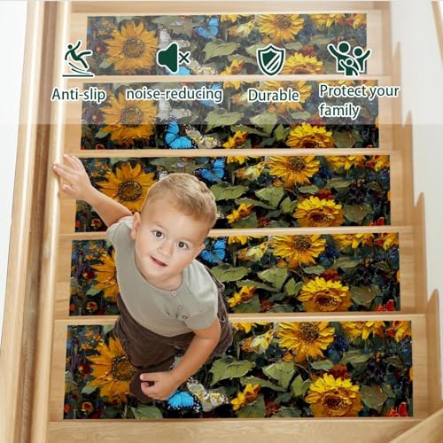 Peldaños de escalera CHENZZZZ decorativos de mariposas 15 ud 4