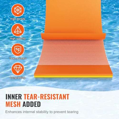 vevor lily pad floating mat 91218ft water pad 3-layer dock for 660 to 1400lbs adults kids tear-resistant xpe foam raft floating island for lake pool ocean beach boating