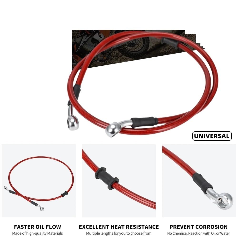 Tubo Freno Linea Moto 500-1300mm In Acciaio Intrecciato Freno Idraulico Frizione Radiatore Olio Di Raffreddamento Tubo Flessibile Linea 28 Gradi Tubo flessibile olio moto