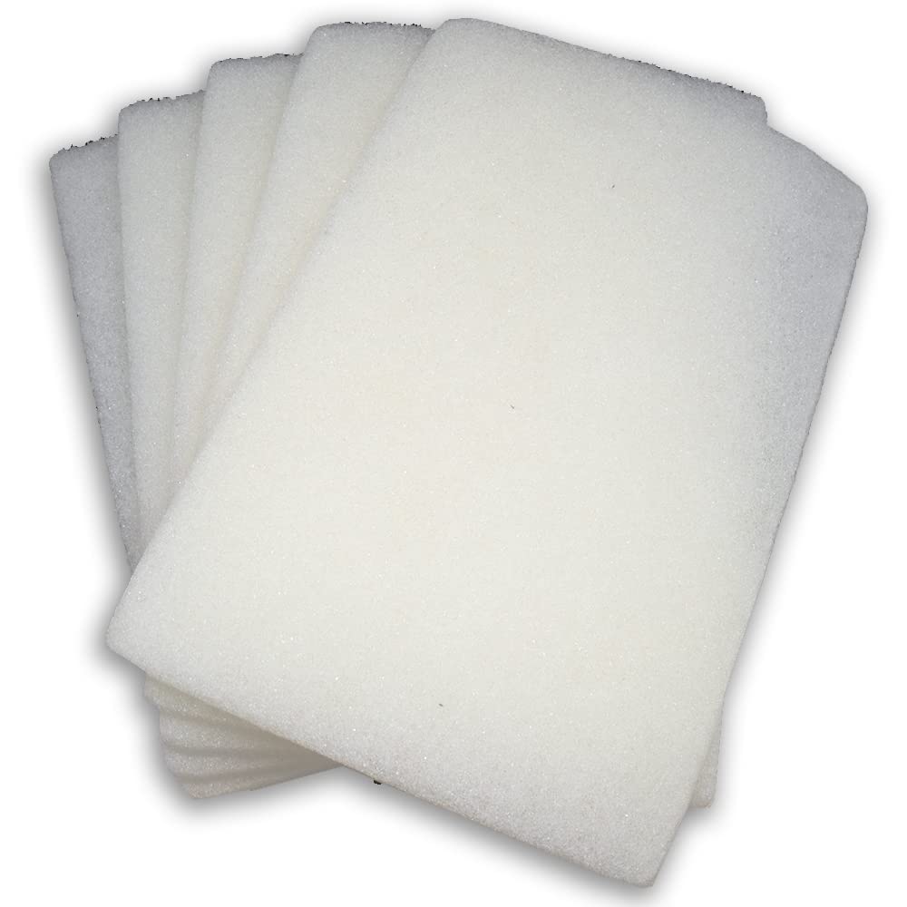 Benchmark Abrasives 6 x 9 White Coloured Non-Woven Scuff Abrasive Sanding Hand Pads Washable Reusable for Cleaning, Paint Removal, Surface Polishing Automotive (10 Pack)