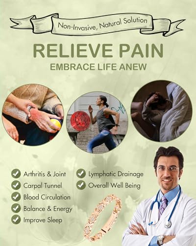 Feraco Pure Copper Bracelets for Women, Ultra Strength Magnetic Therapy Bracelet for Pain Relief with 3800 Gauss Magnets - Image 6