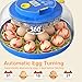 18 Egg Incubator with Automatic Egg Turning & Humidity Control, 360° Viewing, Dual Egg Trays,Incubators for Hatching Eggs, Chicken, Duck, Quail, Goose, Parrot (Home, Farm, Lab,Classroom Use)