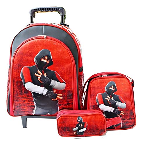 Mochila Fortnite Ikonik Rodinhas Lancheira Estojo