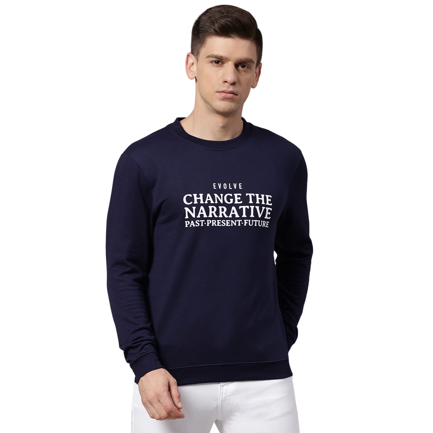 dennis lingo Men's Poly Cotton Sweatshirt with Crew Neck - Full Sleeves, Regular Fit Casual Winterwear for Men-picture-20