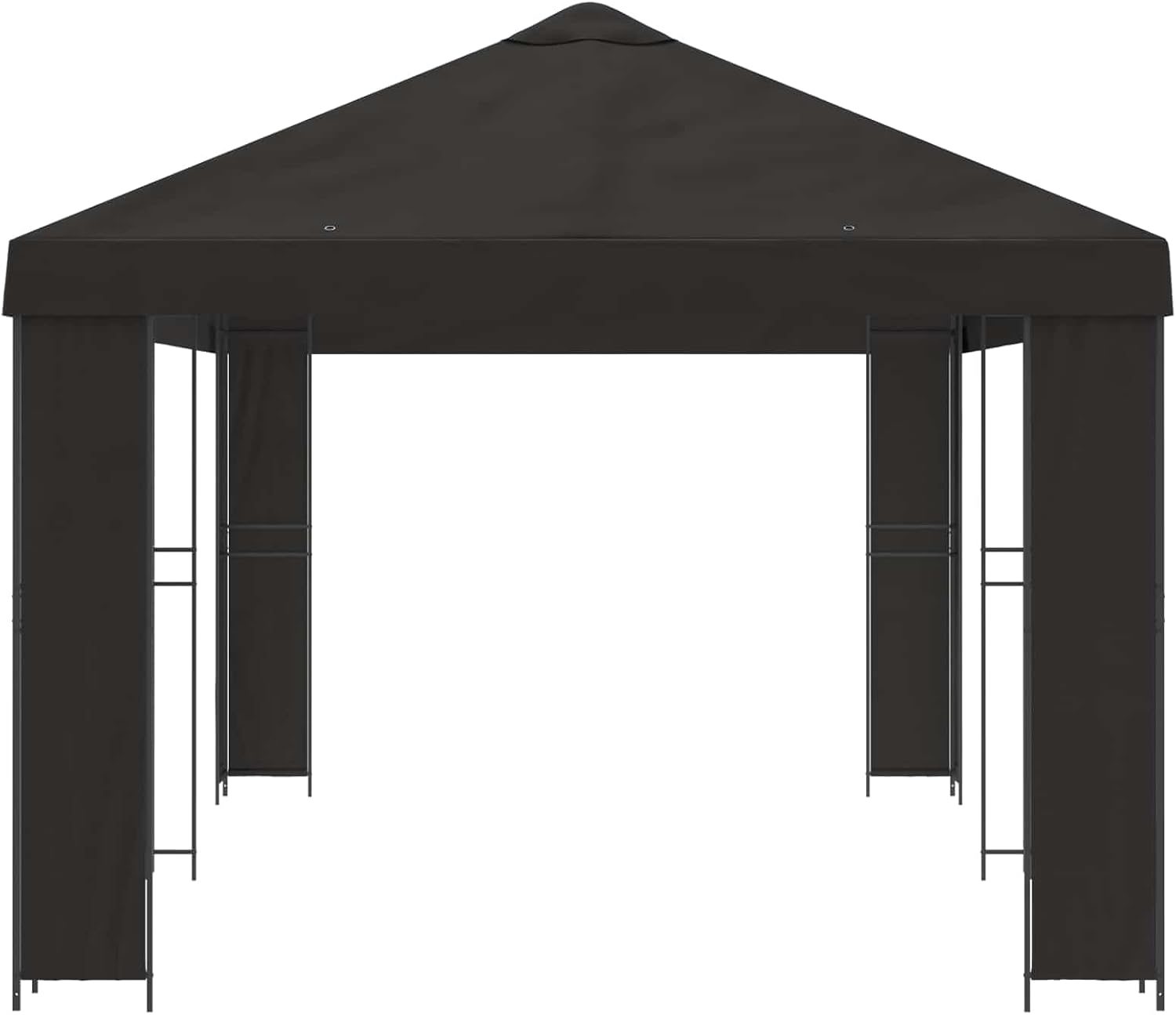 Садовый павильон, 6 × 3 м, антрацитовый, полиэстер и сталь, 190 г/м², прочная стальная конструкция, крыша с вентиляцией, устойчив к погодным условиям, обеспечивает тень на террасе или балконе