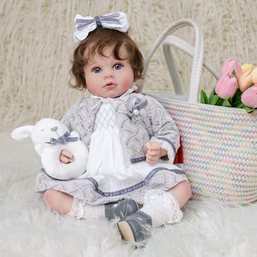 Muñeca Reborn Lifelike de 24 pulgadas con vestido miniatura 2