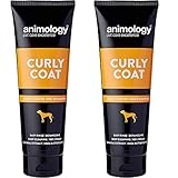 Animology Curly Coat Dog Shampoo | Easy Rinse Formula | For Deep Cleaning and Detangling | Oatmeal Extract and Shea Butter Extract | Vegan Shampoo | Suitable For All Coat Types | 250 ml Pack of 2