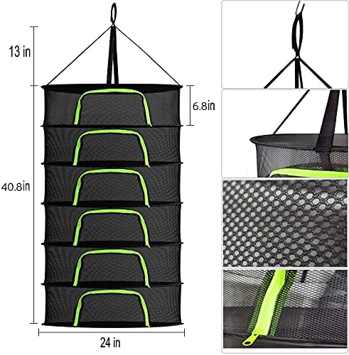 Maxasy Herb Drying Rack 6 Tier 2ft Black Mesh Hanging Dry Dryer Net with Pruning Shear for Hydroponics Plants Buds Weed 2 Maxasy Herb Drying Rack 6 Tier 2ft Black Mesh Hanging Dry Dryer Net with Pruning Shear for Hydroponics Plants Buds Weed