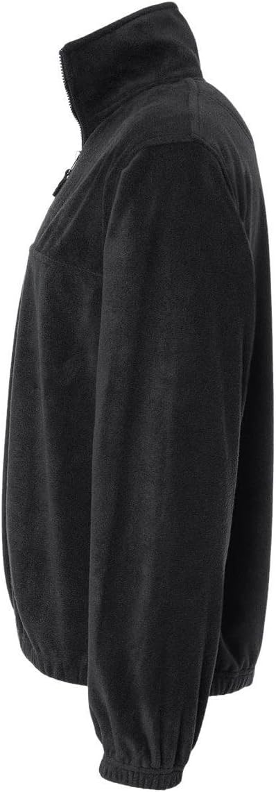 Burnside Mens Polar Fleece Quarter-Zip Pullover, 3XL, Black