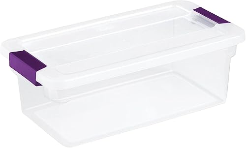 Miniatura 5 de Sterilite Bolsas de almacenamiento apilables de plástico transparente de 66 cuartos (paquete de 6) y 6 cuartos de galón (paquete de 12) con tapas de