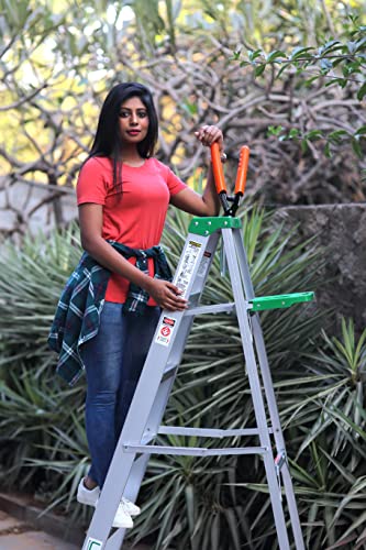 Image of Liberti LB-1204 Aluminium Step Ladder with Utility Tray (Silver)