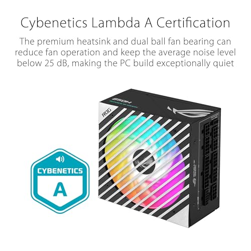 ASUS ROG Loki SFX-L 850W Platinum – Bloc d'Alimentation PC (850 Watt, modulable, Platine 80+, Ventilateur PWM ARGB de 120mm, ATX 3.0, PCIe 5.0 Ready, Aura Sync RGB)