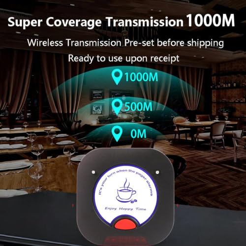 Pagers de cola para clientes con 3 modos de vibración y cobertura de 1000 metros 3