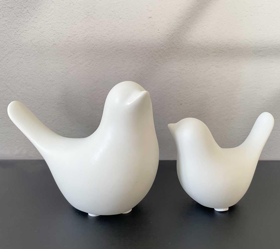 Khazna White Bedroom Decor Aesthetic, Ceramic Decor Birds White Decor for Shelves, Small Decor Items for Shelf Decor Accents, Decorative Birds Figurines Decorations for Living Room Table top Decor