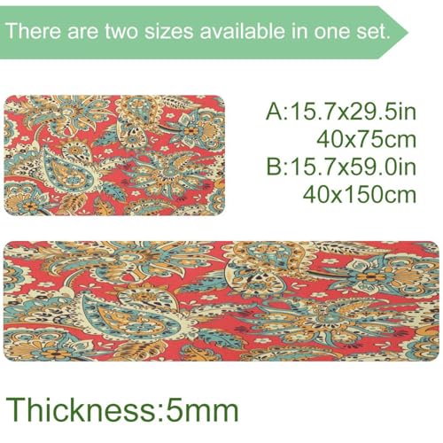 Alfombrilla de cocina para evitar resbalones VAPOKF lavable flores 2x 4