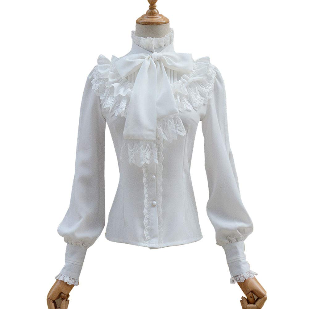 ワンダフルワールド　フードブラウス　フリル　ホワイト　レディース　リボン　古着 ワンダフルワールド フードブラウス フリル ホワイト レディース