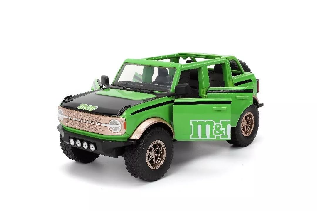 M&Ms 2021 フォード・ブロンコ　グリーン&グリーン・フィギア Amazon | 1:24 M&M'S ミニカー 2021年式 フォードブロンコ