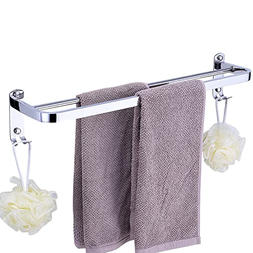 Porte-serviette double 50 cm en acier 304 pour une salle de bain ordonnée