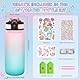 MOMSIV Handwerk Geschenke für Mädchen 5 6 7 8 9 10 Jahre, Kinder DIY Trinkflasche Set Spielzeug mit Glitter Diamant Meerjungfrauen Malerei Aufkleber, Wasserflasche Kits für Kindergeburtstag Geschenk