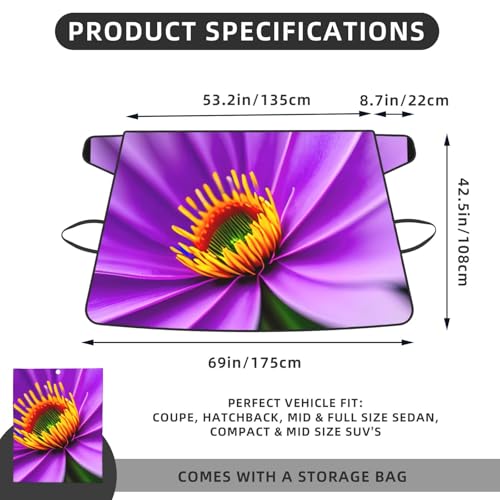 Protector de parabrisas impermeable con flores para evitar heladas 3