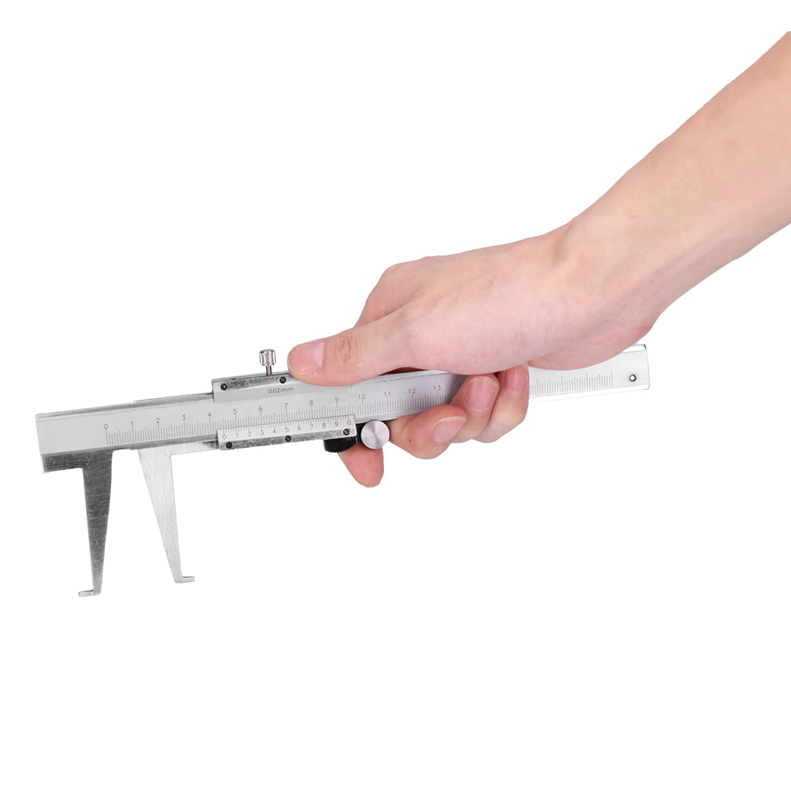 YWBL-WH Calibre Vernier Calibre de Diámetro Interior de Acero Al Carbono 0-150 Mm Lectura Vernier Mecánica 0,02 Mm para Mecanizar Medición de Ranura de Orificio Interior Uso Industrial