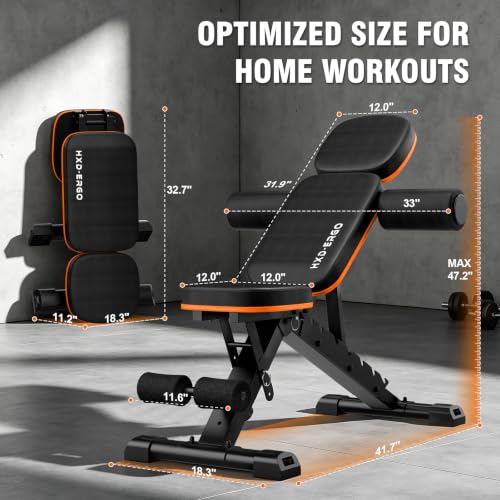 Adjustable Weight Bench for Home Gym, Foldable Workout Bench, Incline Bench by HXD-ERGO - Used condition - Image 6