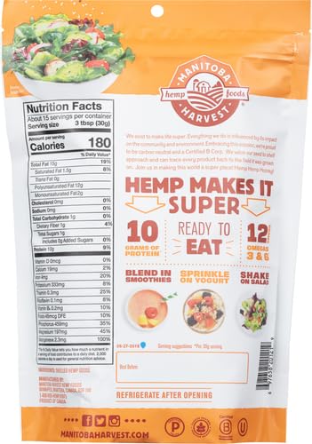 Miniatura 3 de Manitoba Harvest Hemp Hearts - Semillas de cáñamo sin cáscara cruda, 1 libra con 0.35 onzas de proteína y 0.44 onzas de omegas por porción, sin OMG,